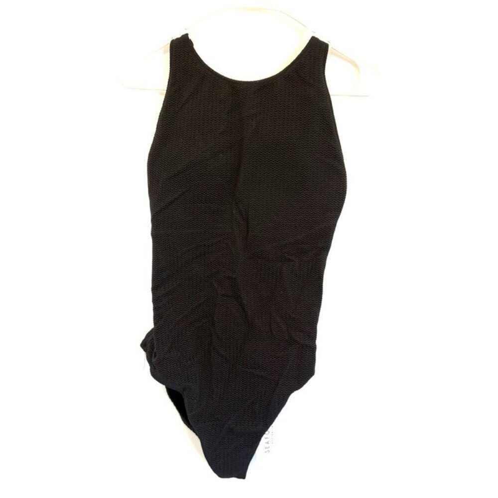 Seafolly Women’s Black Low Back One Piece Swimsuit Size 12 US